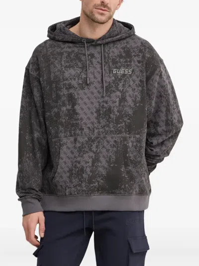 Guess Usa Logo-print Hoodie In Gray