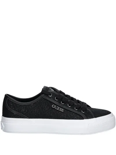 Guess Usa Logo-print Lace-up Sneakers In Black