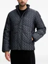 Guess Usa Logo-print Padded Jacket In Gray