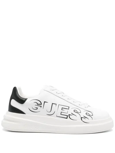 Guess Usa Logo-print Sneakers In 白色