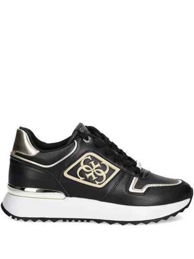 Guess Usa Logo-print Sneakers In Black