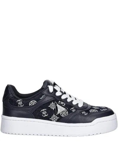 Guess Usa Logo-print Sneakers In Blue