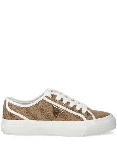 Guess Usa Logo-print Sneakers In Neutral