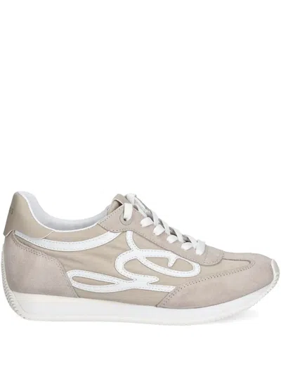 Guess Usa Logo-print Sneakers In Neutrals