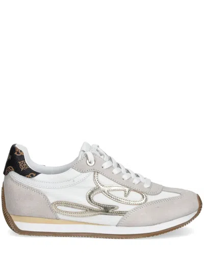 Guess Usa Logo-print Sneakers In White
