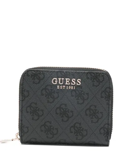 Guess Usa Logo-print Wallet In Black