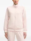 Guess Usa Logo-print Zip-up Top In Pink