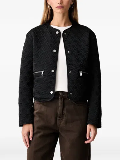 Guess Usa Logo Quilted Jacket In Black