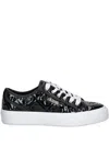 Guess Usa Logo-quilted Sneakers In Black