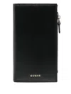 Guess Usa Logo-stamp Wallet In Black