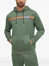 Guess Usa Logo Stripe Hoodie In Green