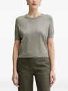 Guess Usa Logo-studded Top In Gray