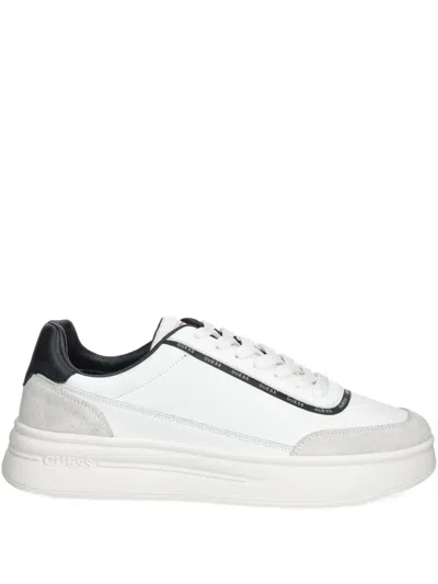 Guess Usa Logo-trim Low-top Sneakers In White