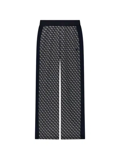 Guess Usa Logo Wide-leg Pants In Blue