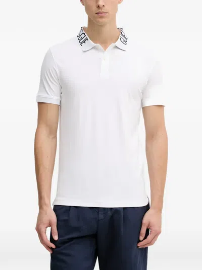 Guess Usa Logo-collar Polo Shirt In White
