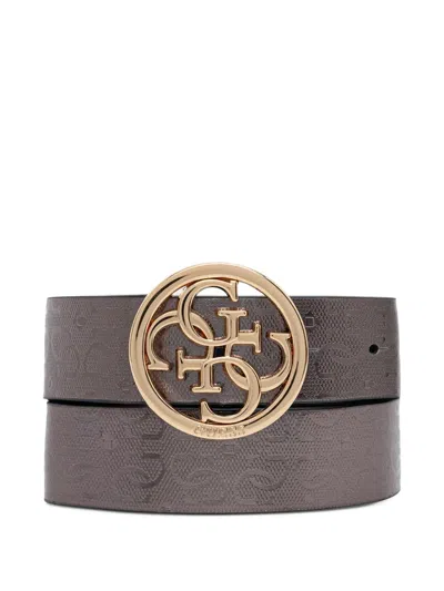 Guess Usa Logo-debossed Reversible Belt In Orange