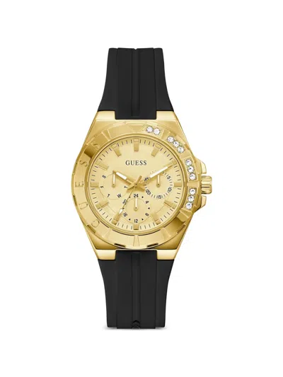 Guess Usa Logo-detail 38mm Watch In Gold