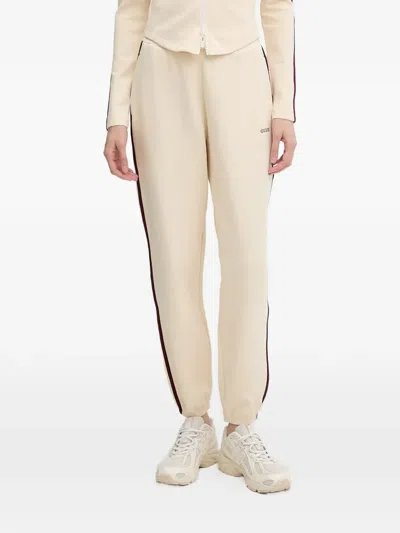 Guess Usa Logo-detail Side-stripe Track Pants In Neutral