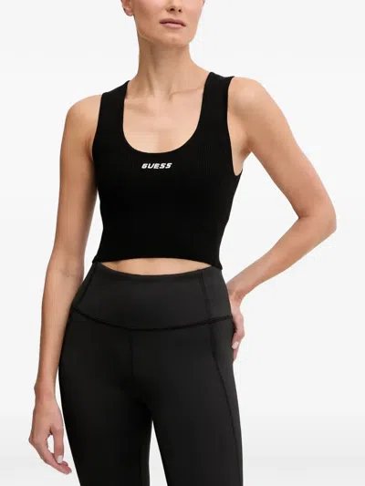 Guess Usa Logo-detail Tank Top In Black