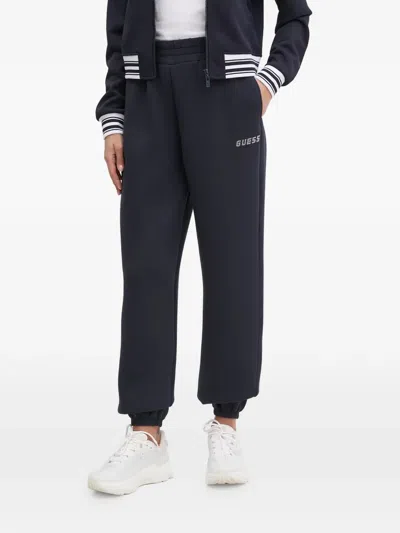 Guess Usa Logo-detail Track Pants In Blue