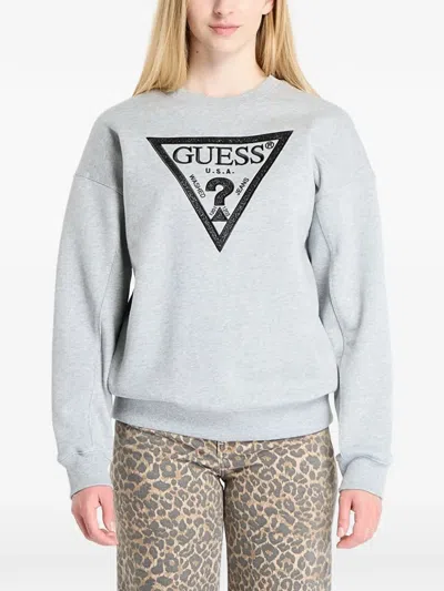 Guess Usa Logo-embellished Sweatshirt In Gray
