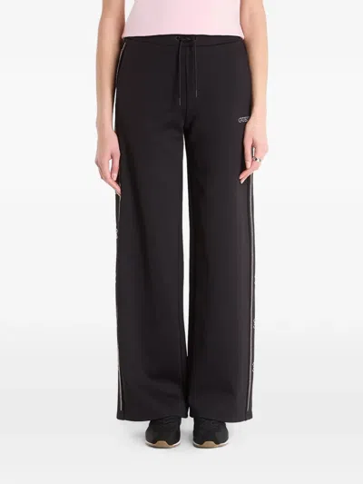 Guess Usa Logo-embellished Track Pants In Black