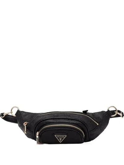 Guess Usa Logo-embossed Belt Bag In Black