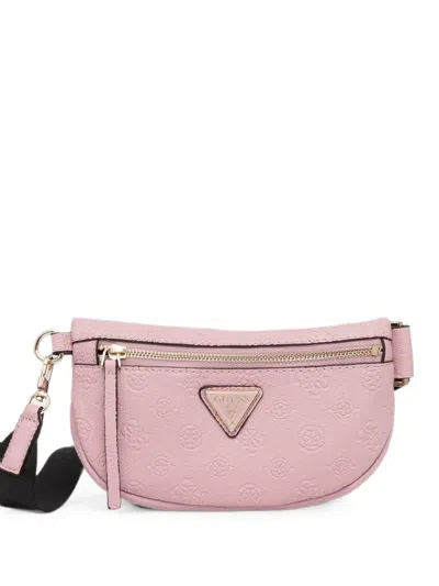 Guess Usa Logo-embossed Belt Bag In Pink