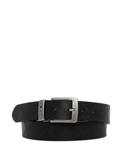 Guess Usa Logo-embossed Buckle Belt In Red