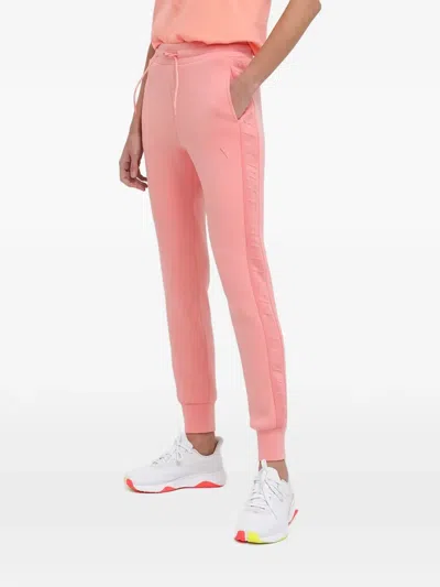 Guess Usa Logo-embossed Track Pants In Pink