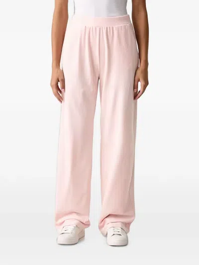 Guess Usa Logo-embossed Track Pants In Pink