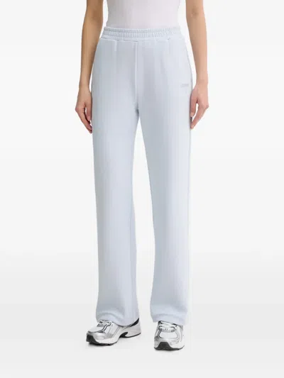 Guess Usa Logo-embroidered Elasticated-waist Track Pants In Blue
