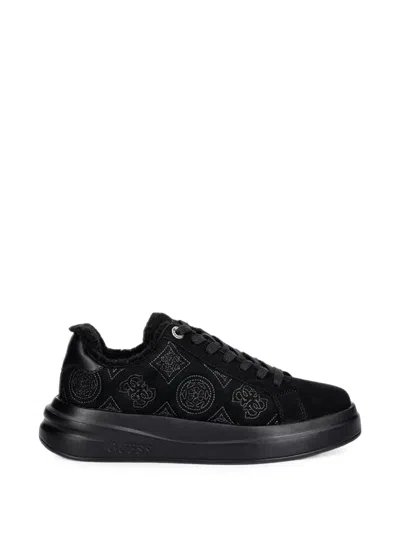 Guess Usa Logo-embroidered Platform Sneakers In Animal Print