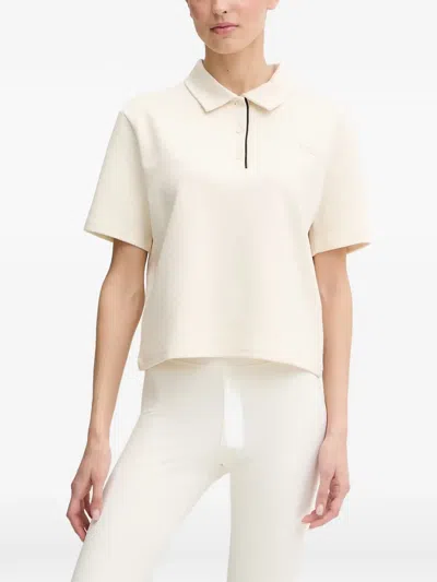 Guess Usa Logo-embroidered Polo Shirt In White