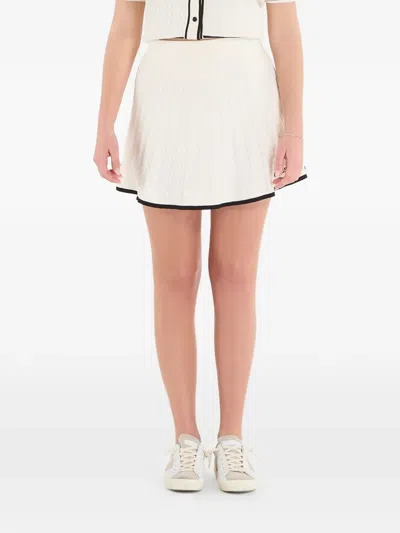 Guess Usa Logo-embroidered Skirt In White