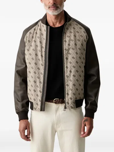 Guess Usa Logo-monogram Bomber Jacket In Multi