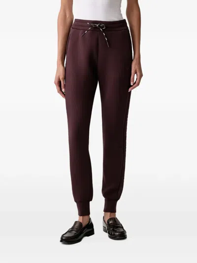 Guess Usa Logo-patch Drawstring Track Pants In Brown