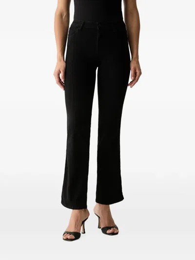 Guess Usa Logo-patch Flared Jeans In Black