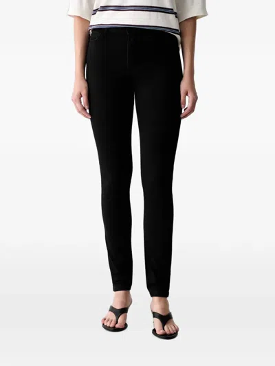 Guess Usa Logo-patch Jeans In Black