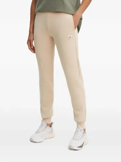 Guess Usa Logo-patch Jogger Pants In Neutral