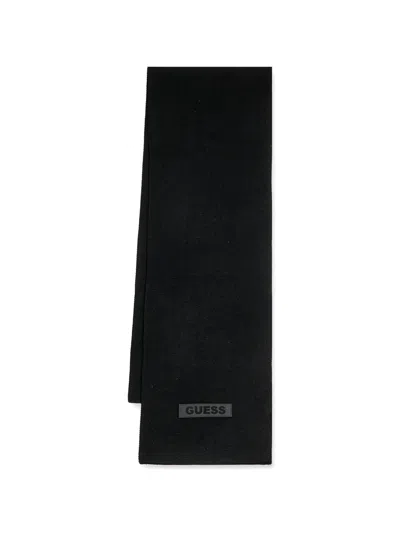 Guess Usa Logo-patch Knitted Scarf In Pink