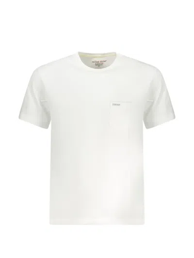 Guess Usa Logo-patch Pocket T-shirt In White