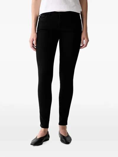 Guess Usa Logo-patch Skinny Jeans In Black