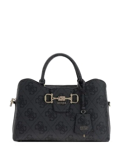 Guess Usa Logo-pattern Tote Bag In Black