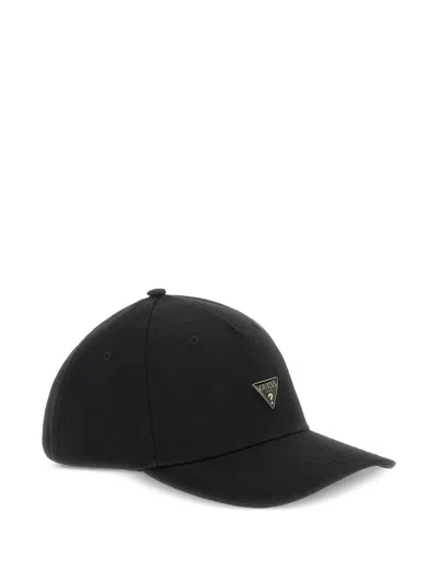 Guess Usa Logo-plaque Baseball Cap In White