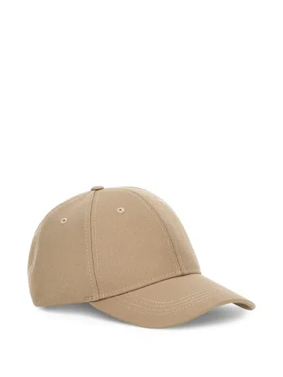 Guess Usa Logo-plaque Gabardine Baseball Cap In Neutral