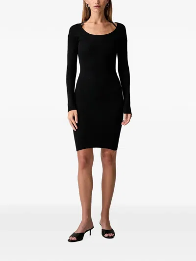 Guess Usa Logo-plaque Mini Dress In Black