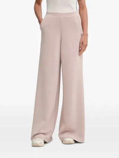 Guess Usa Logo-plaque Palazzo Pants In Pink