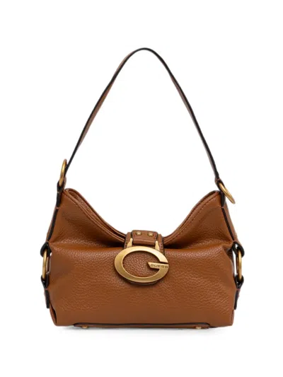 Guess Usa Logo-plaque Pebbled-texture Tote Bag In Brown