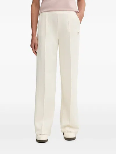 Guess Usa Logo-plaque Pintuck Trousers In Neutral